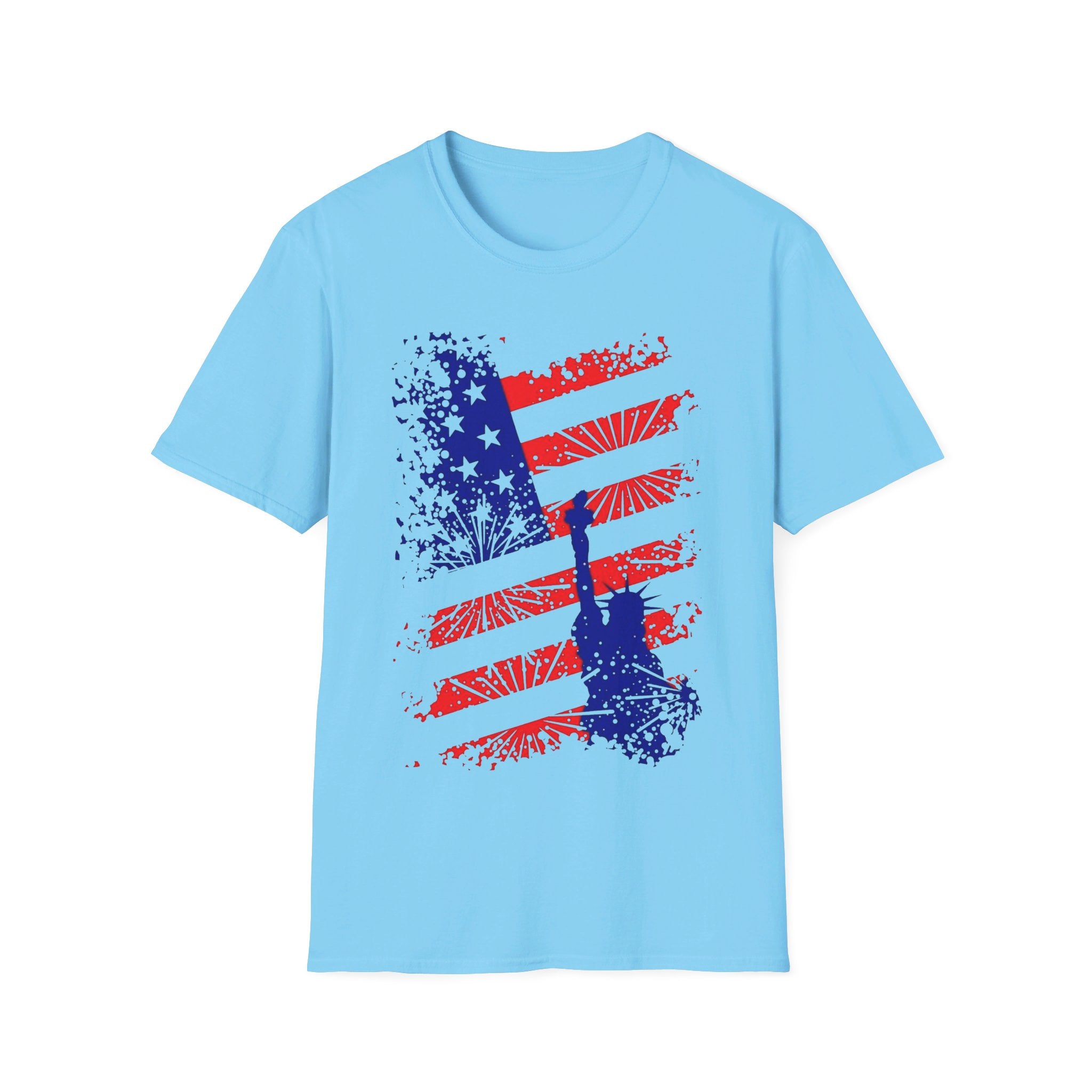 USA American flag 4th July fireworks - Softstyle T-Shirt