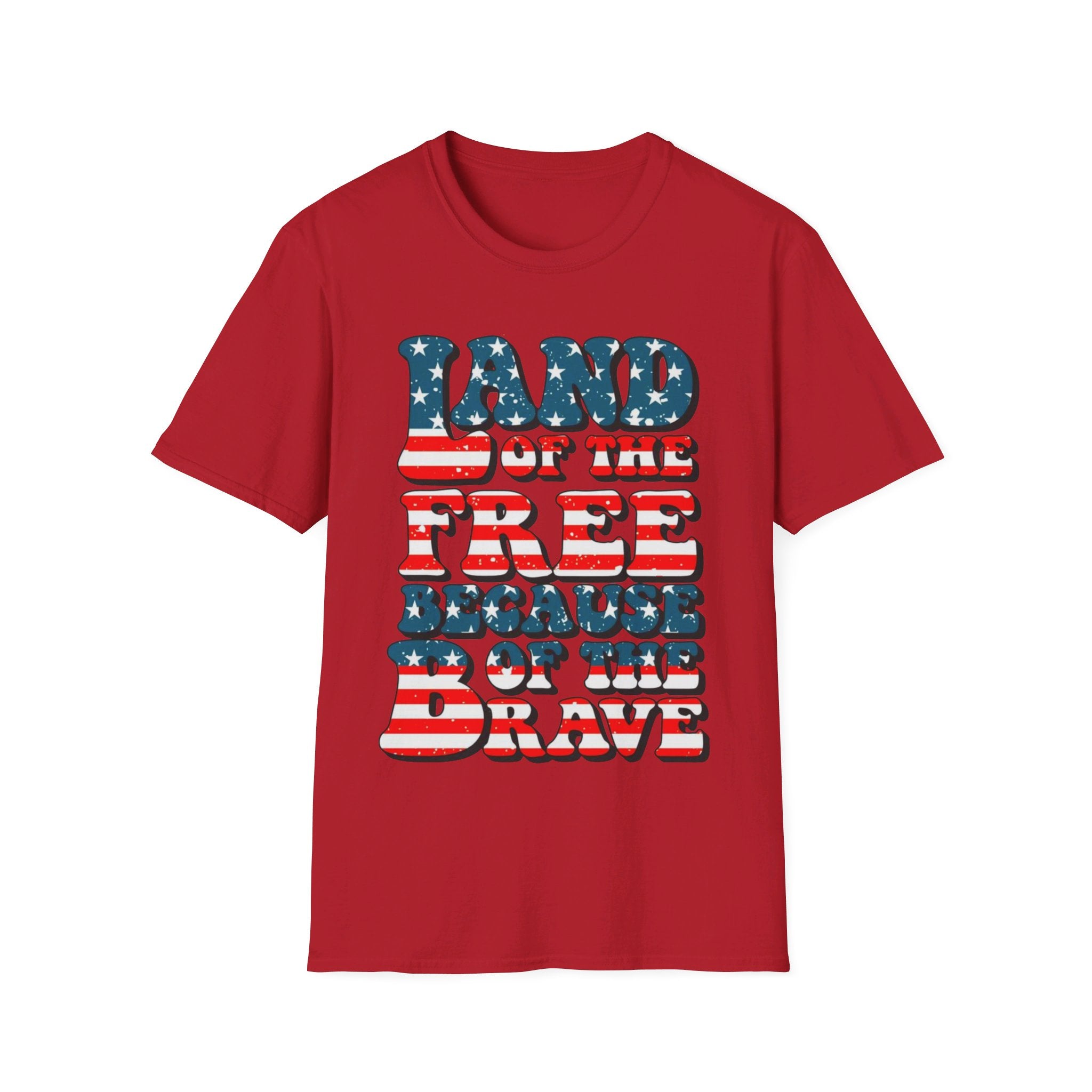 USA America "Land of the free because of the brave" - Softstyle T-Shirt