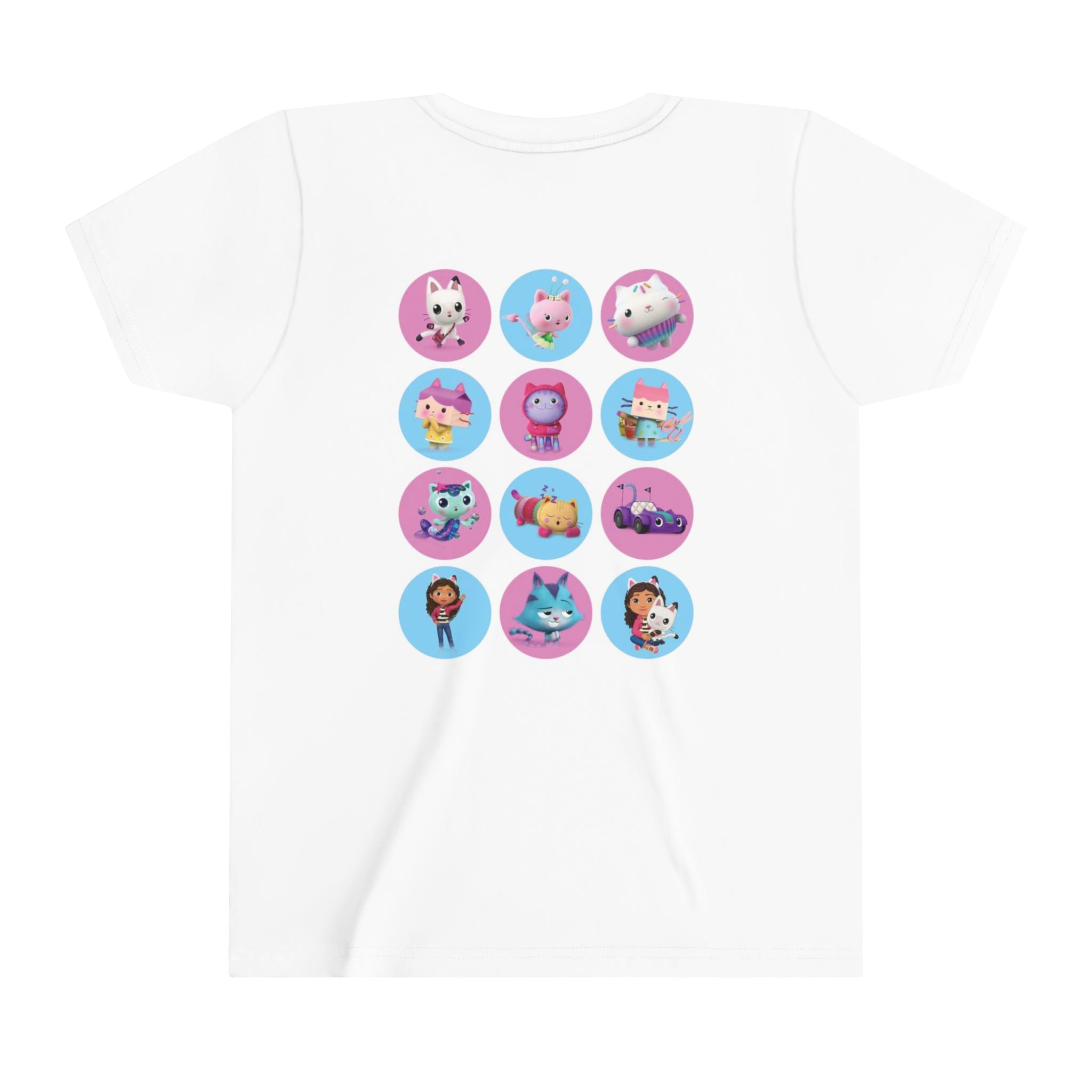 Gabby's Dollhouse backside Kids - Double T-Shirt Youth Short Sleeve Tee