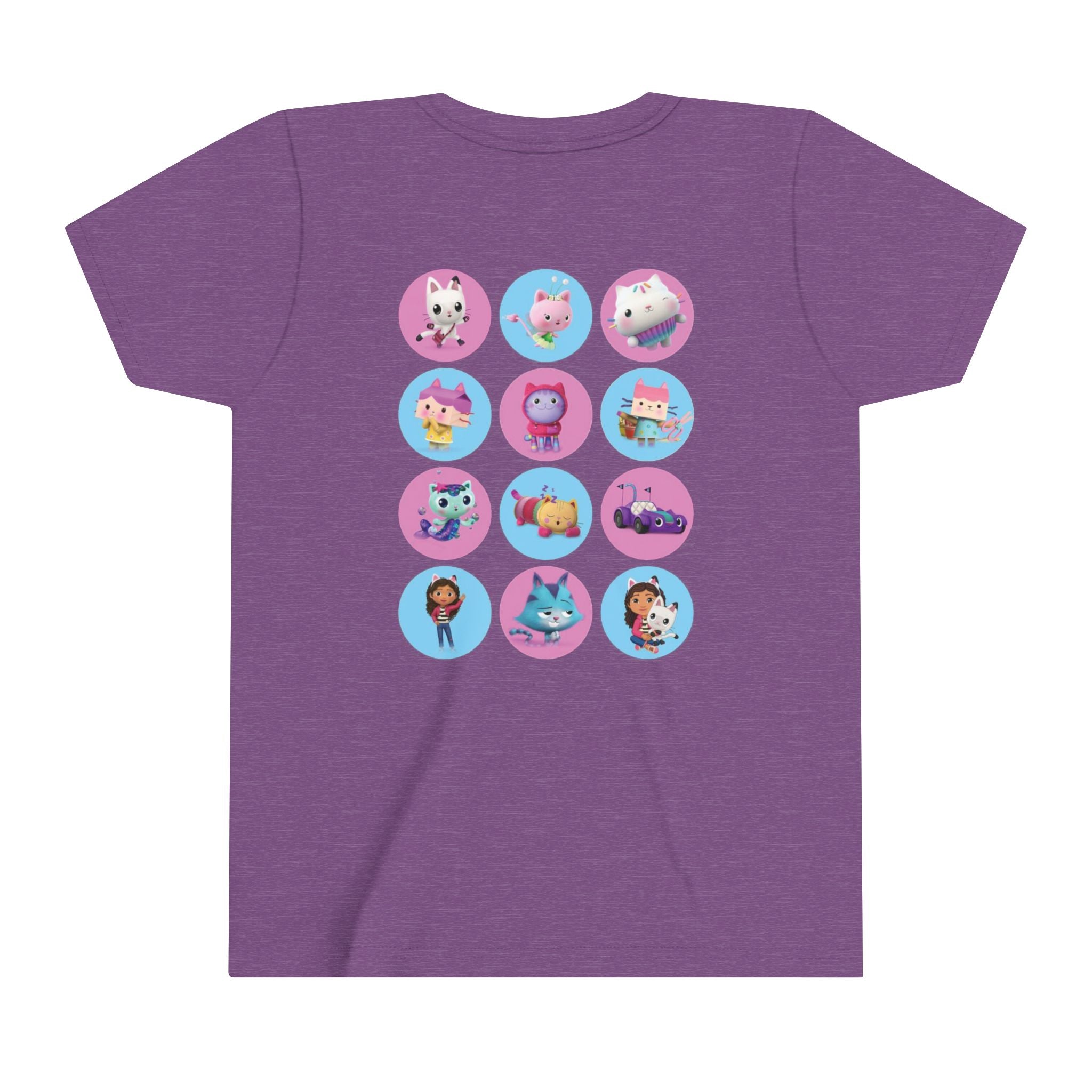 Gabby's Dollhouse backside Kids - Double T-Shirt Youth Short Sleeve Tee