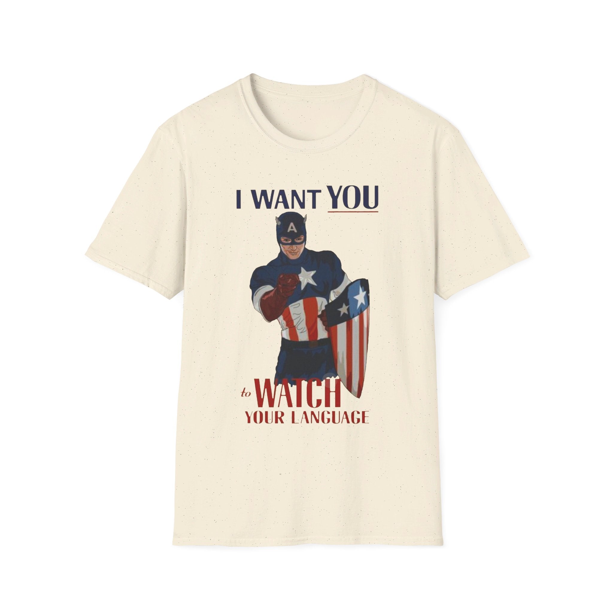 Captain America "I want you to watch your language" - Softstyle T-Shirt