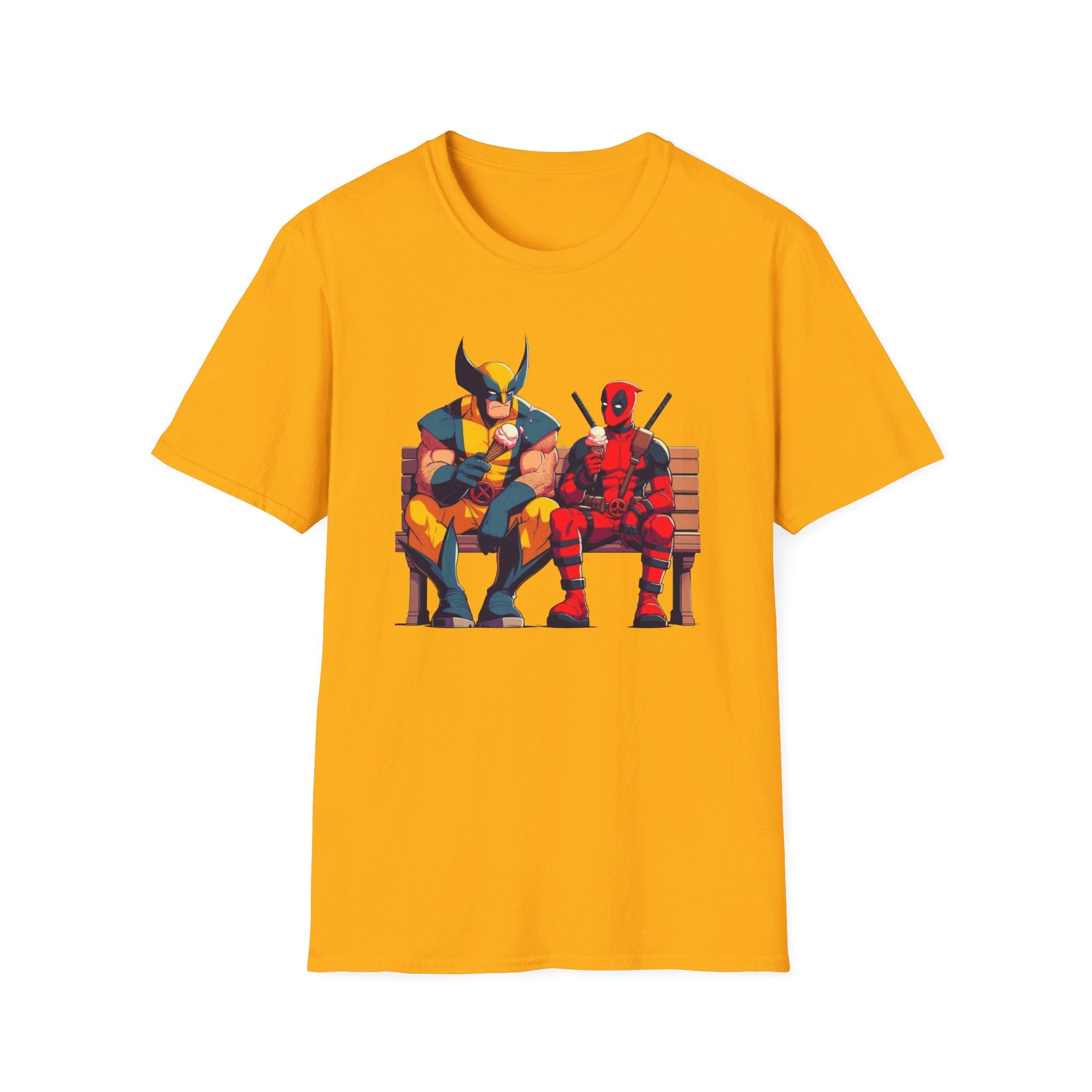 Wolverine and Deadpool eating ice cream - Softstyle T-Shirt