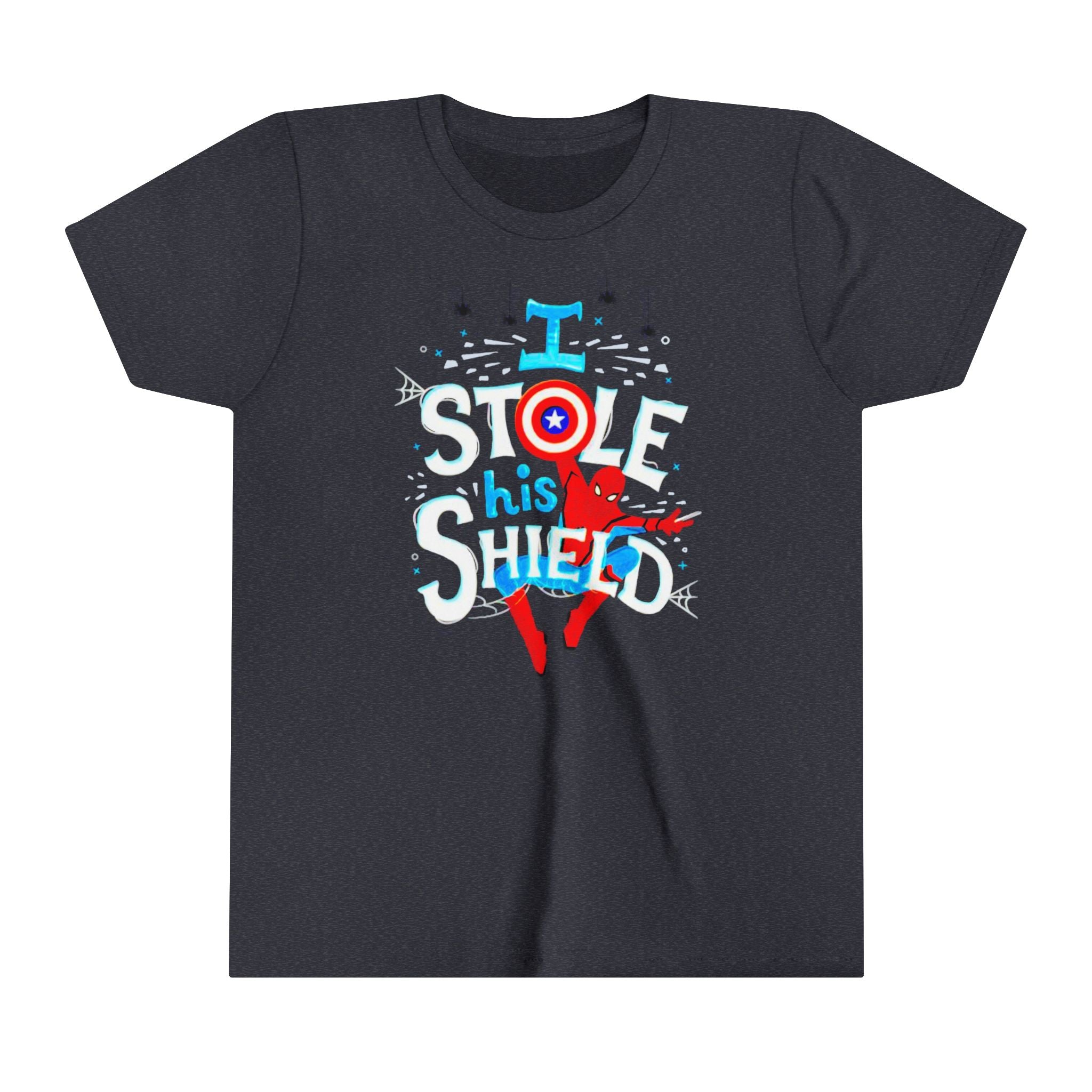 Spider-Man "I stole his shield" Kids - Youth Short Sleeve Tee