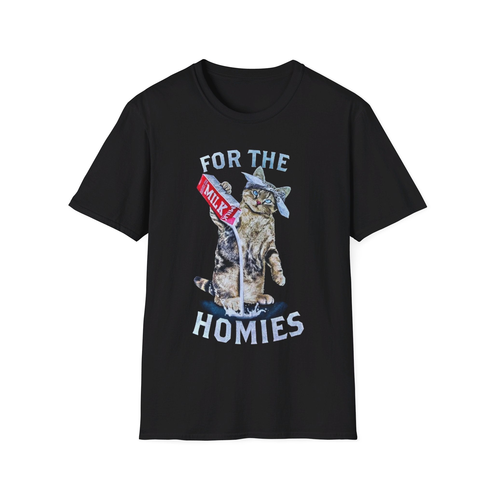 Cat "For the homies" Milk - Softstyle T-Shirt