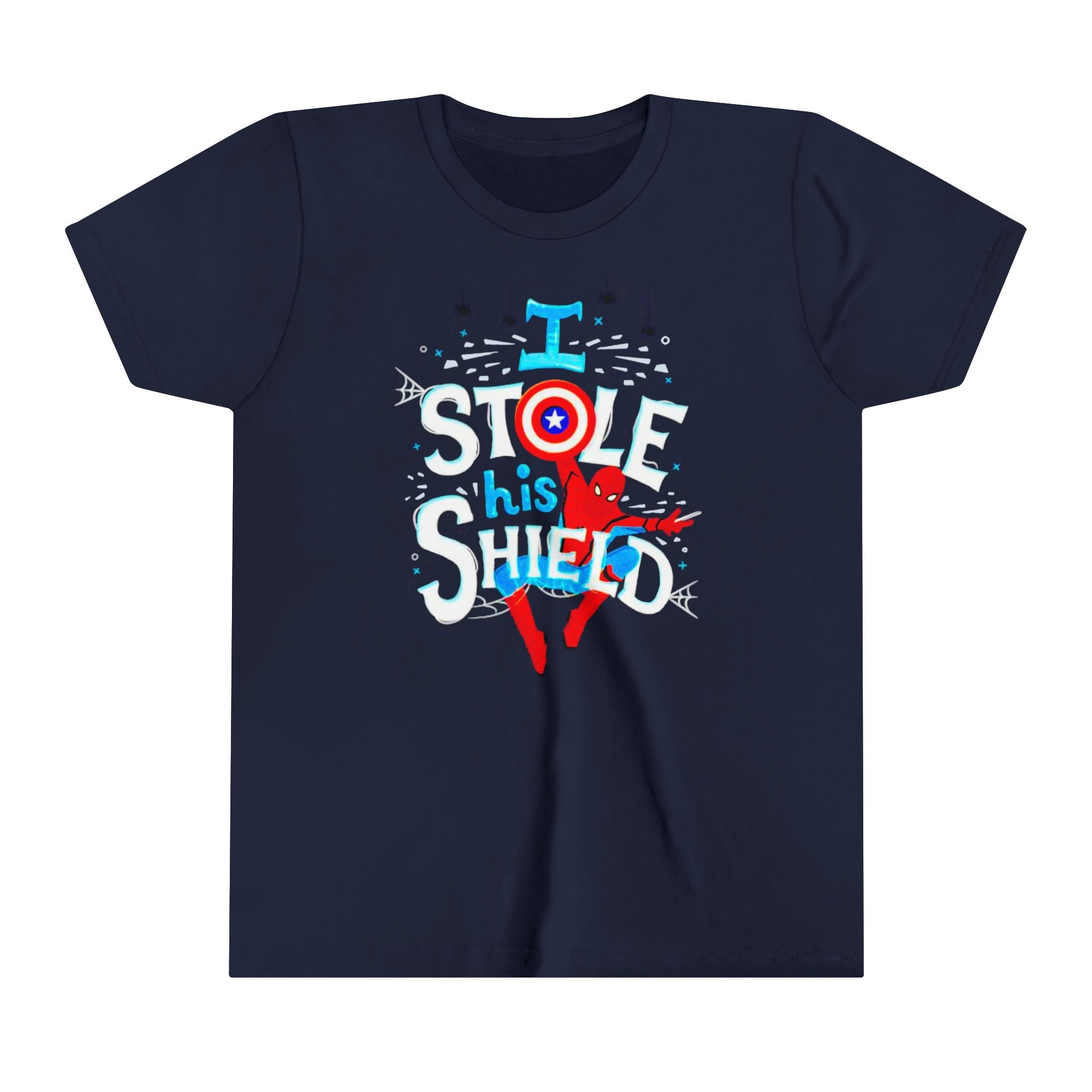 Spider-Man "I stole his shield" Kids - Youth Short Sleeve Tee