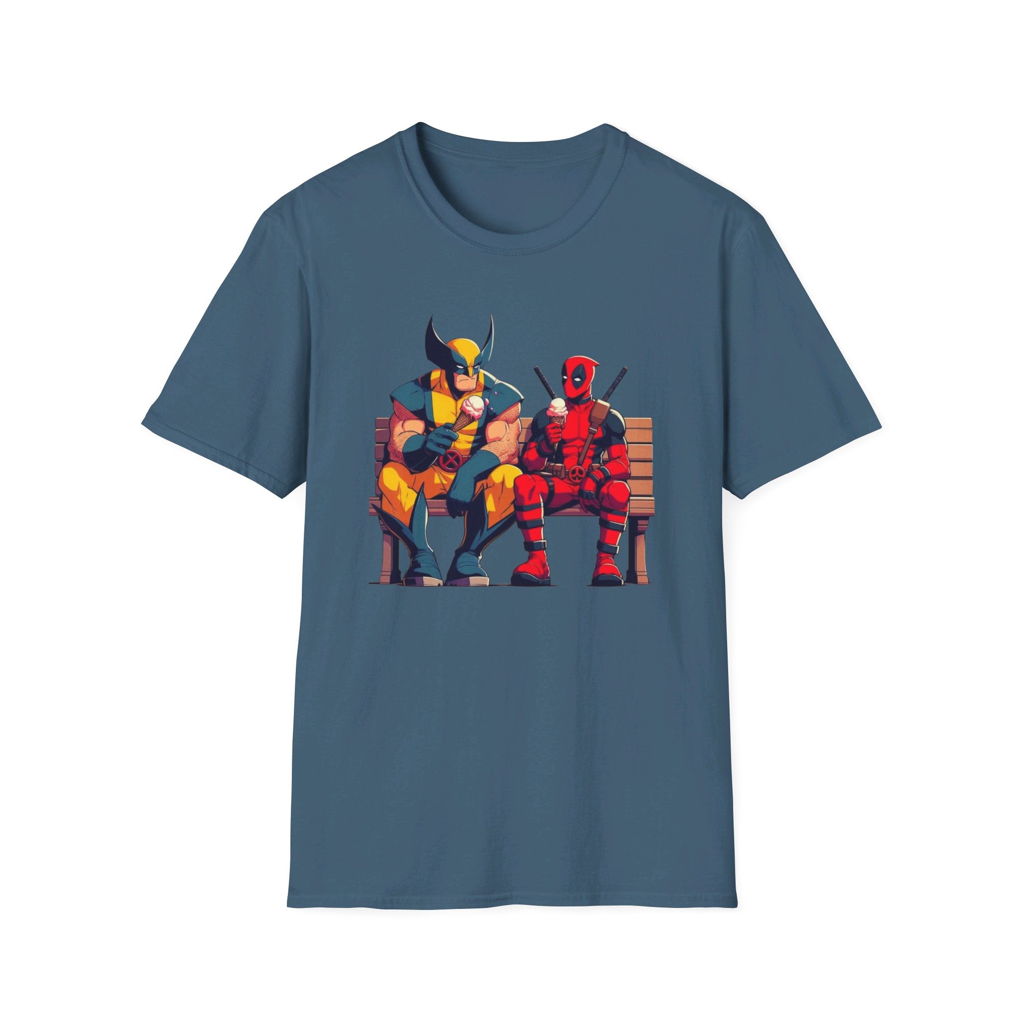 Wolverine and Deadpool eating ice cream - Softstyle T-Shirt