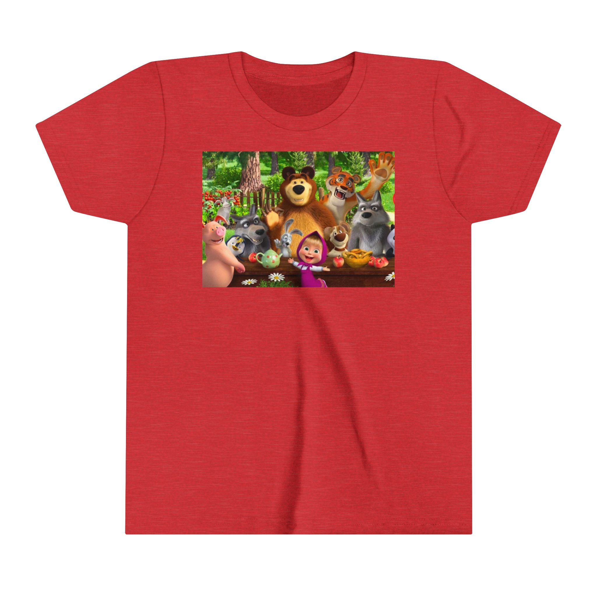 Masha and the bear photograph Kids - Youth Short Sleeve Tee