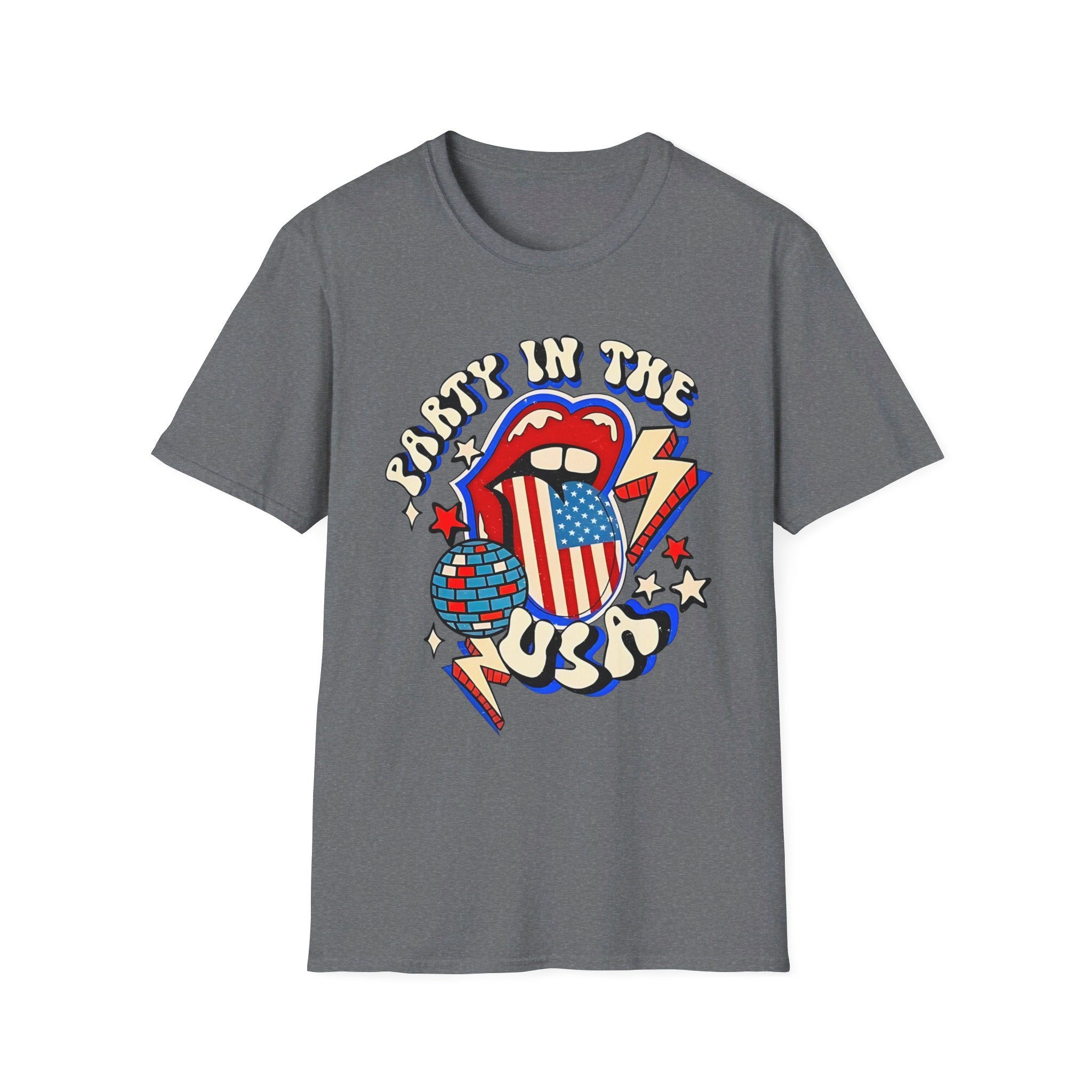 USA Party in the USA: Miley Cyrus lyrics - Softstyle T-Shirt