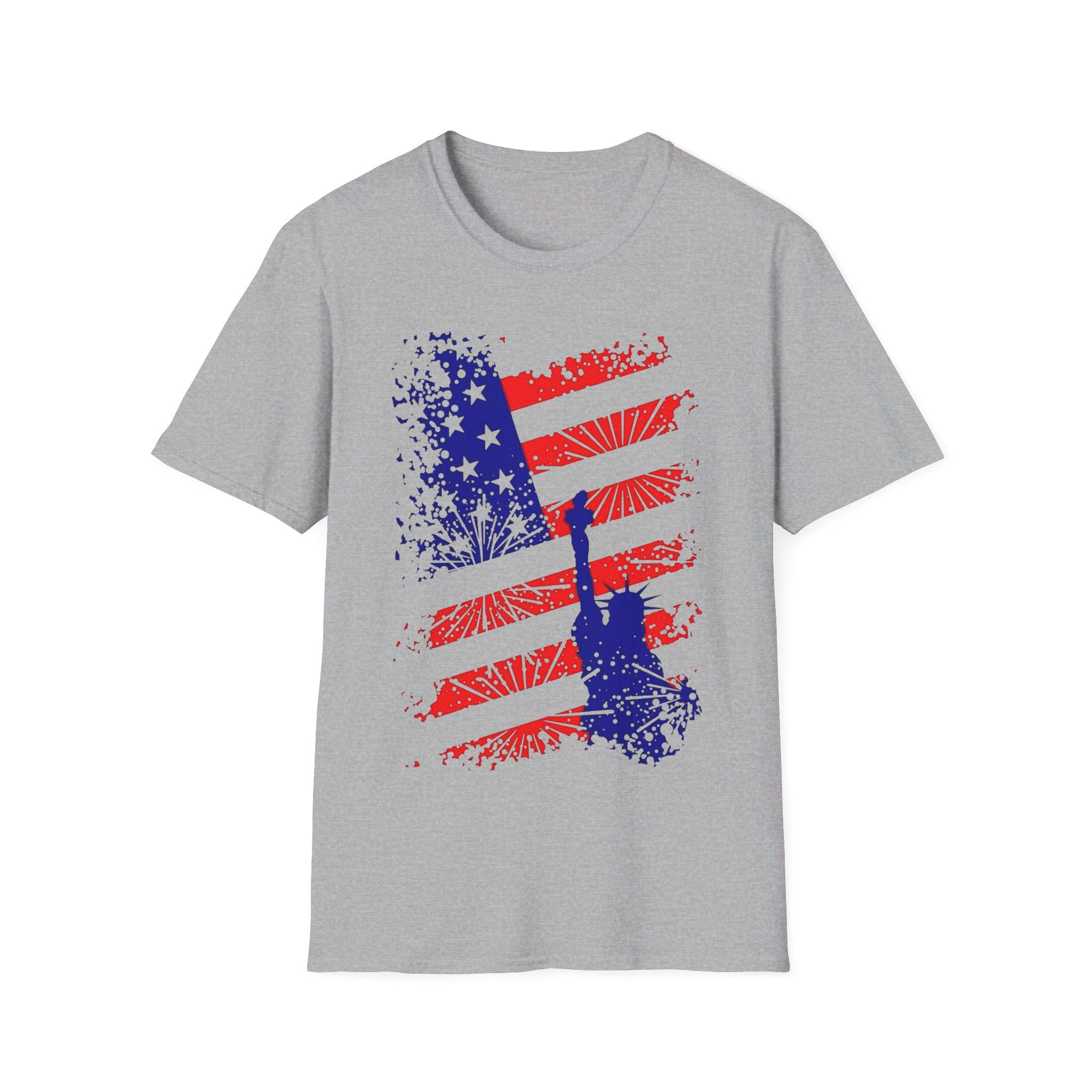 USA American flag 4th July fireworks - Softstyle T-Shirt