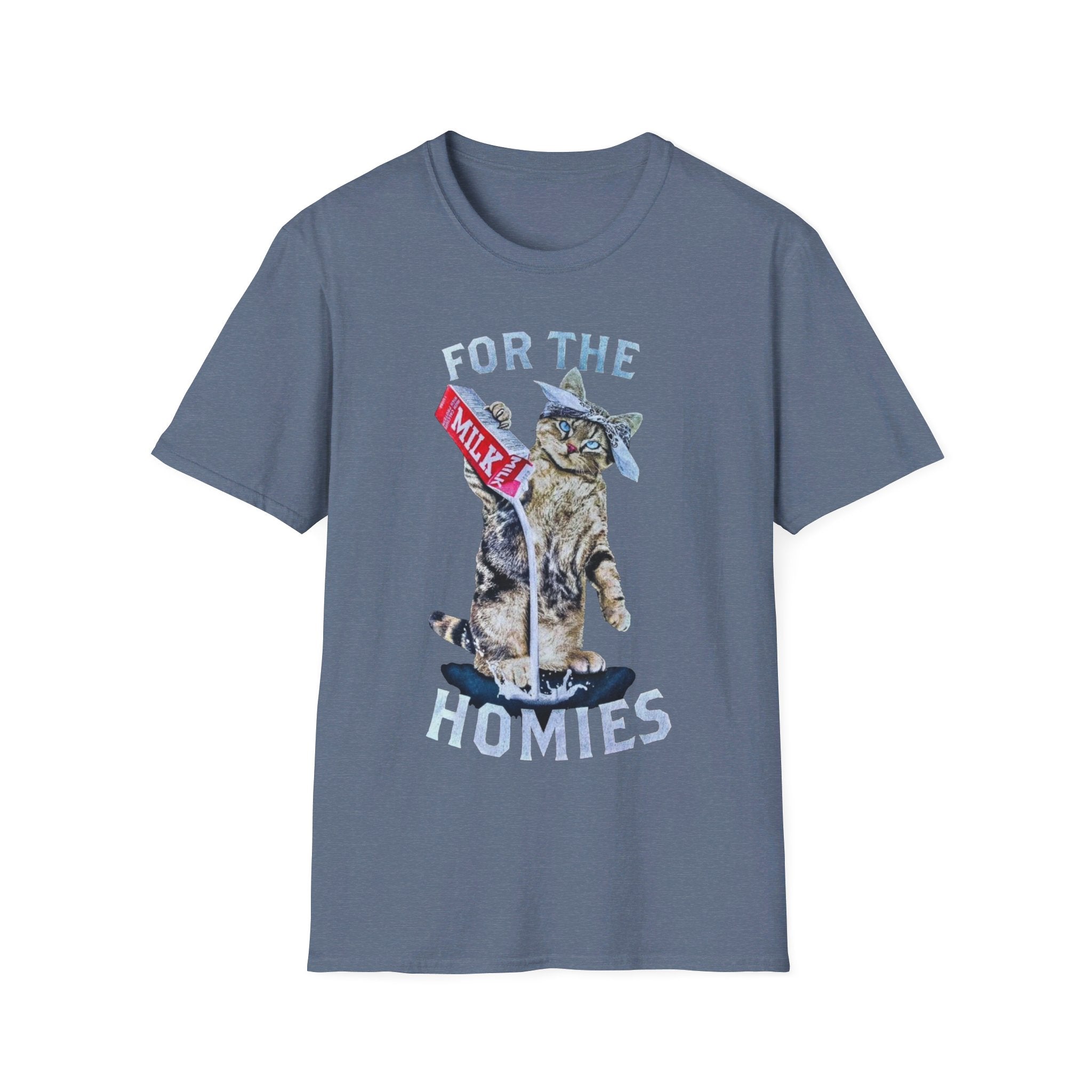 Cat "For the homies" Milk - Softstyle T-Shirt