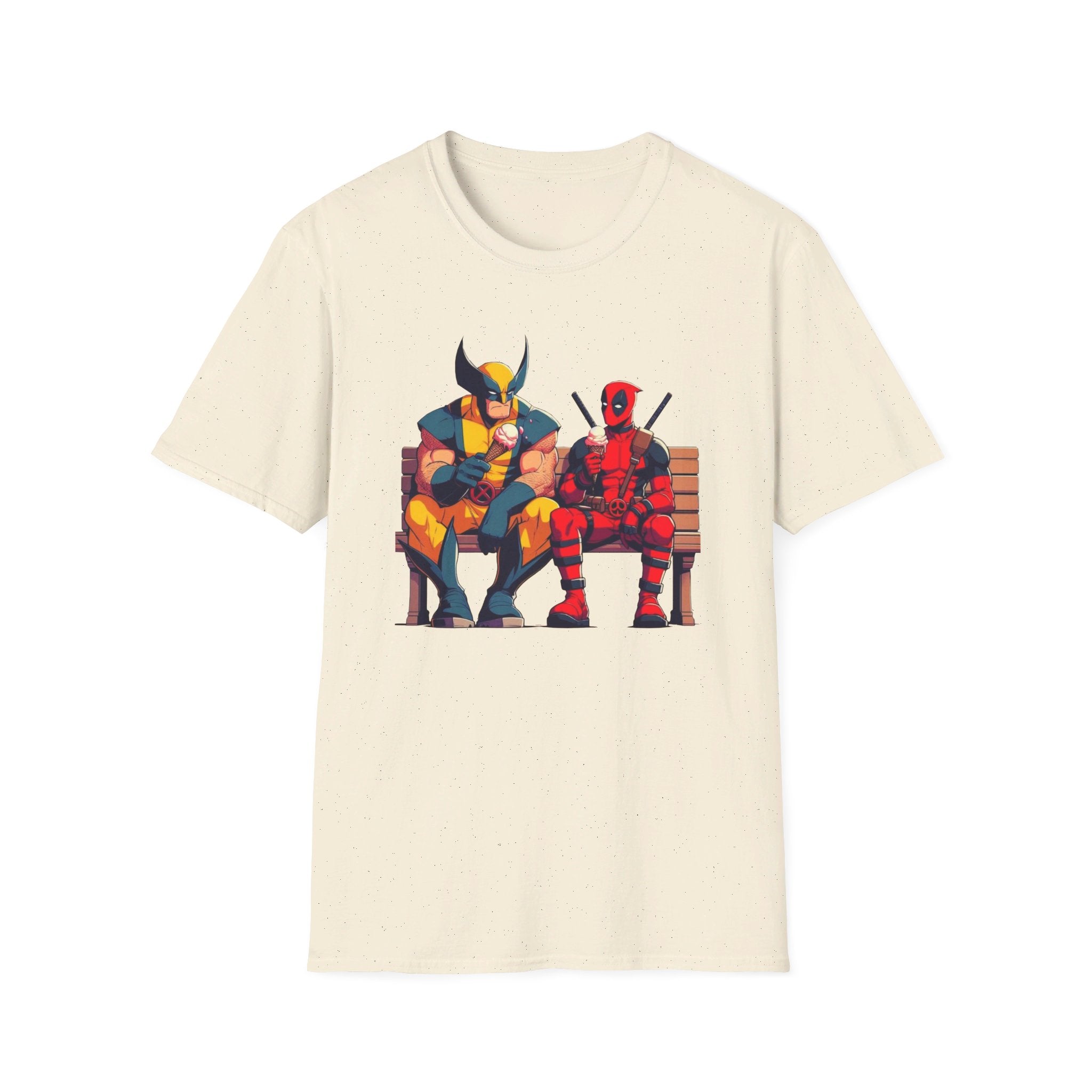 Wolverine and Deadpool eating ice cream - Softstyle T-Shirt