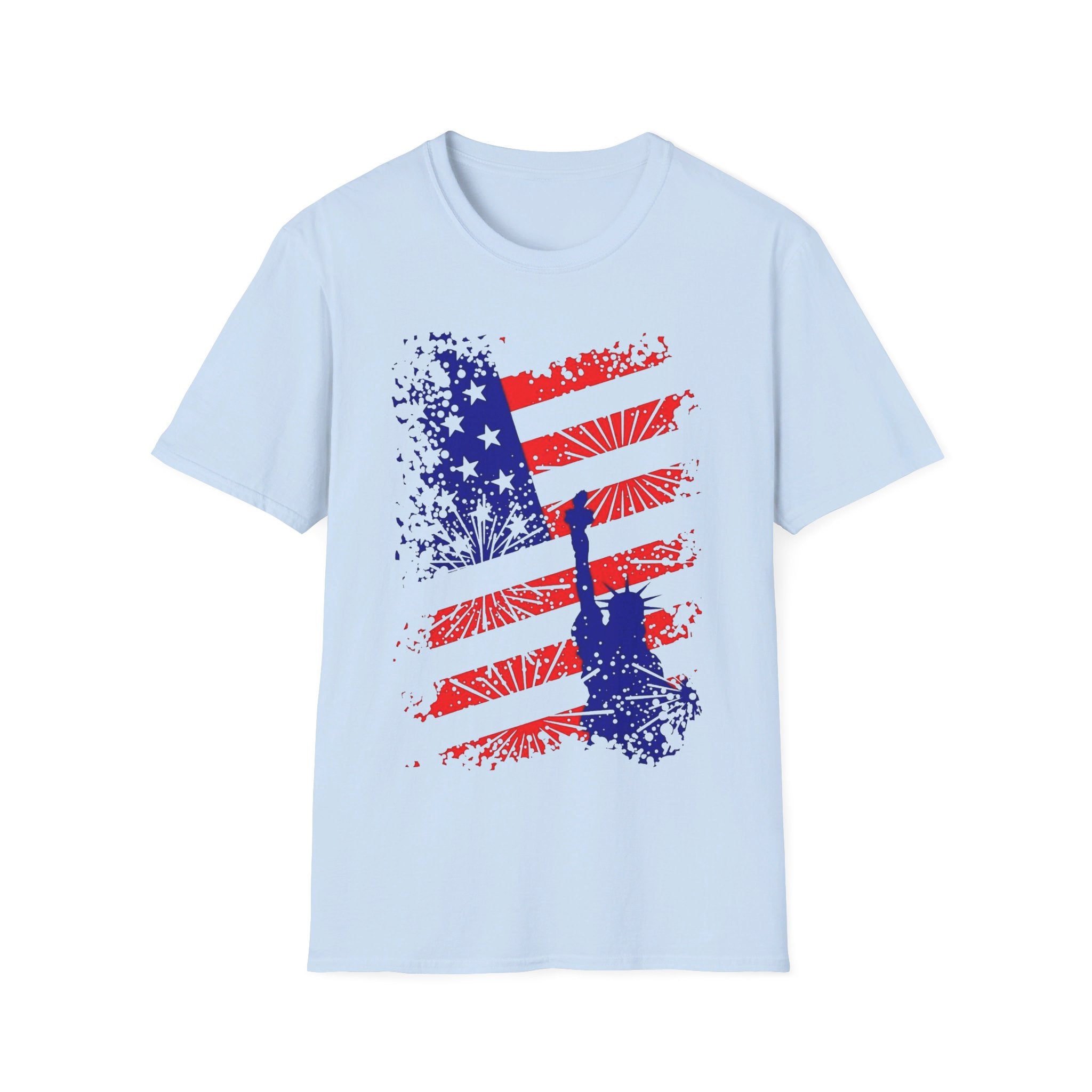 USA American flag 4th July fireworks - Softstyle T-Shirt