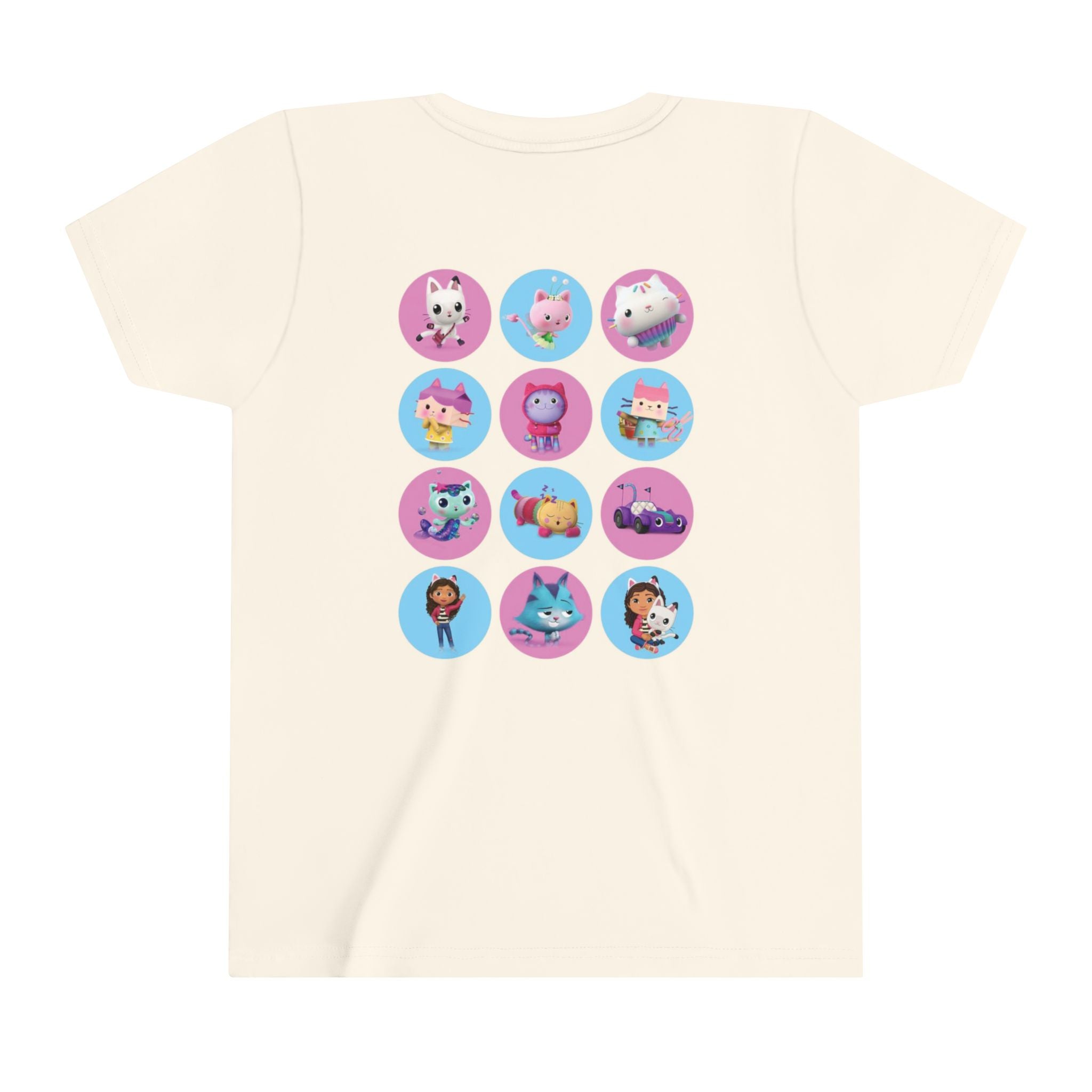 Gabby's Dollhouse backside Kids - Double T-Shirt Youth Short Sleeve Tee