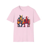 Wolverine and Deadpool eating ice cream - Softstyle T-Shirt